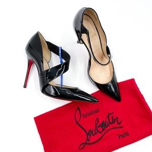Christian Louboutin Ograde Pumps Black Patent Leather Pointed Toe